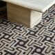 Table basse italienne en travertin du milieu du siècle