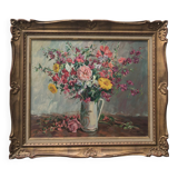Still life bouquet of flowers oil painting