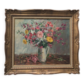Still life bouquet of flowers oil painting