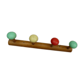 Porte manteau en bois 4 patères de couleur