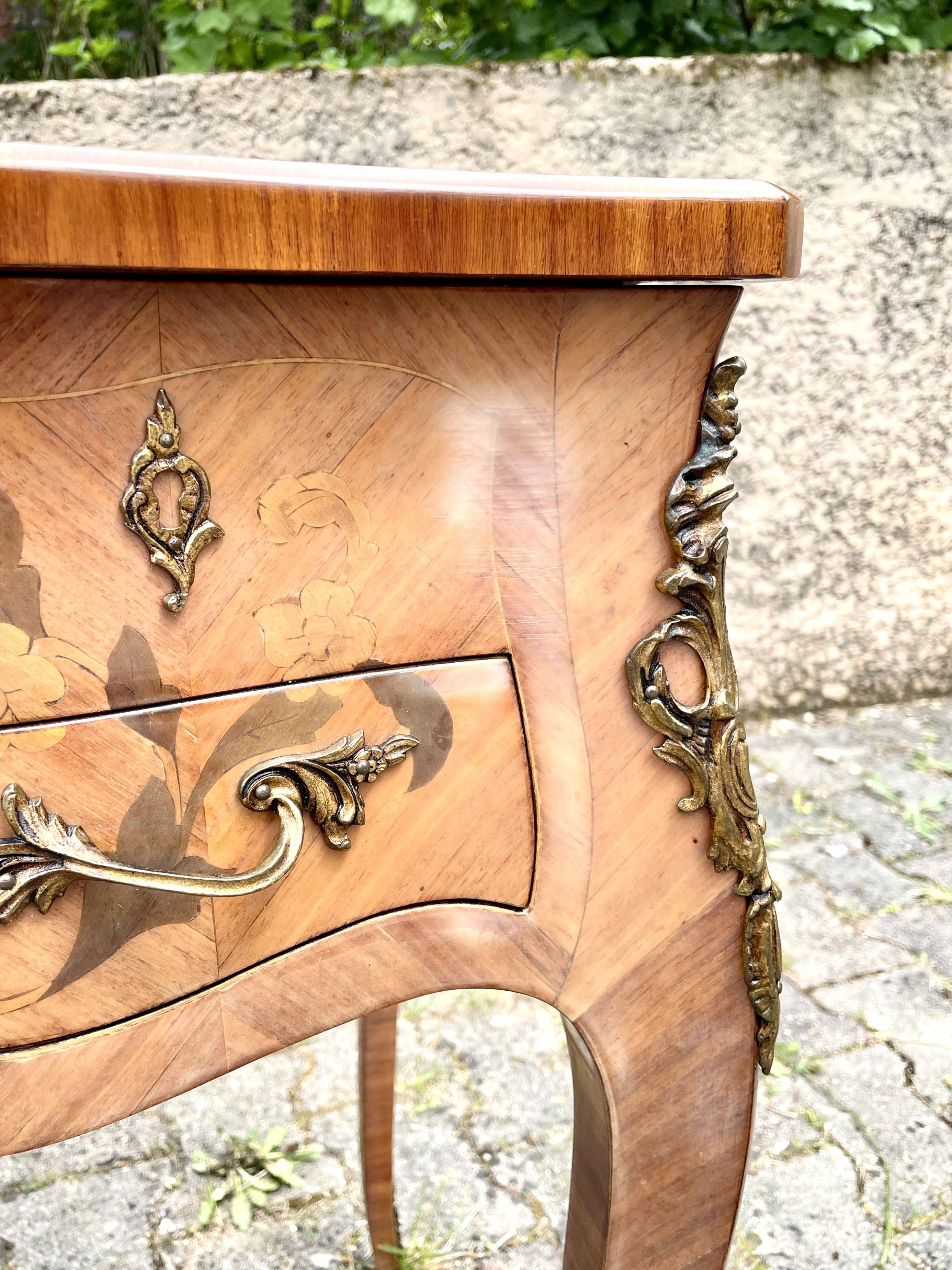 Coiffeuse marquetée de style Louis XV, XXème
