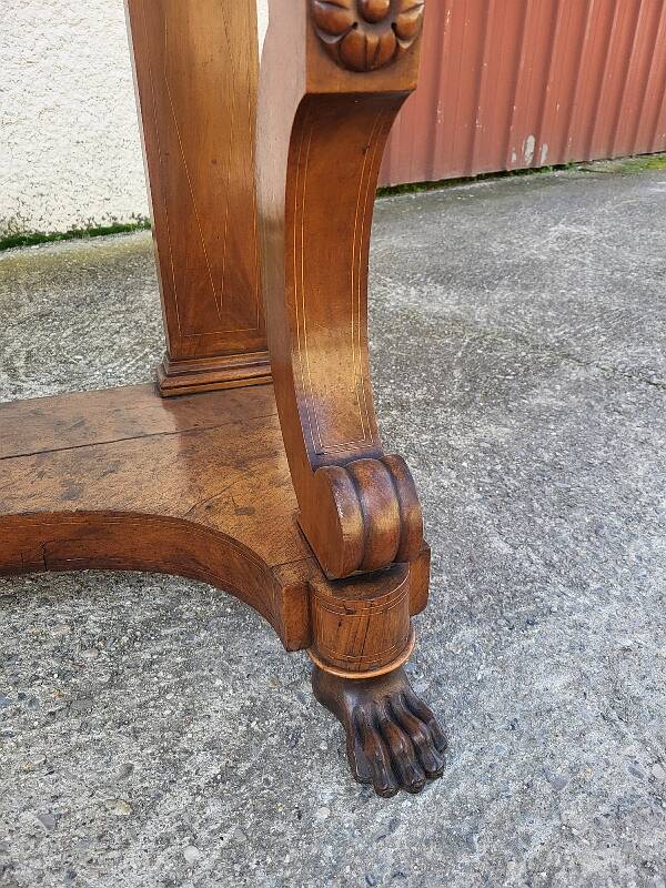 Empire restauration console with marble top in walnut from the 19th century
