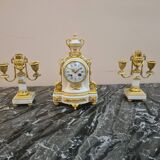 Fireplace set signed Planchon, 19th century