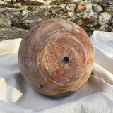 Wooden vase, brutalist, wabi-sabi, vintage craftsmanship.
