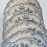 Set of 6 flat plates Regency in iron earth