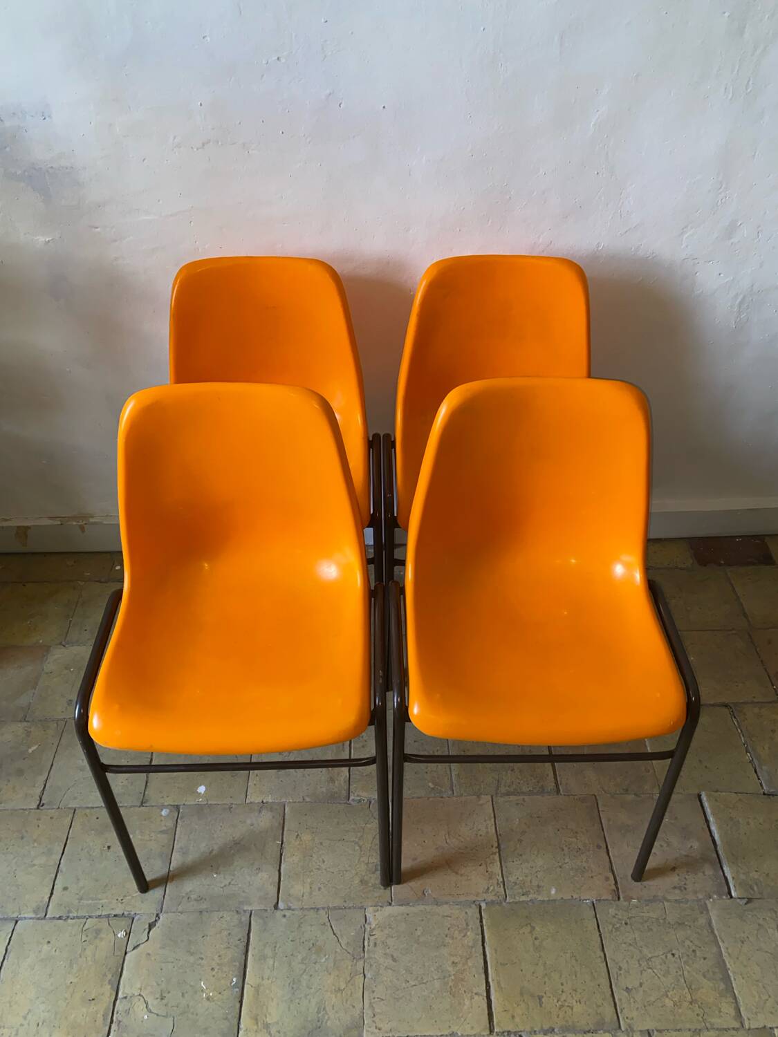 Chaises vintage orange