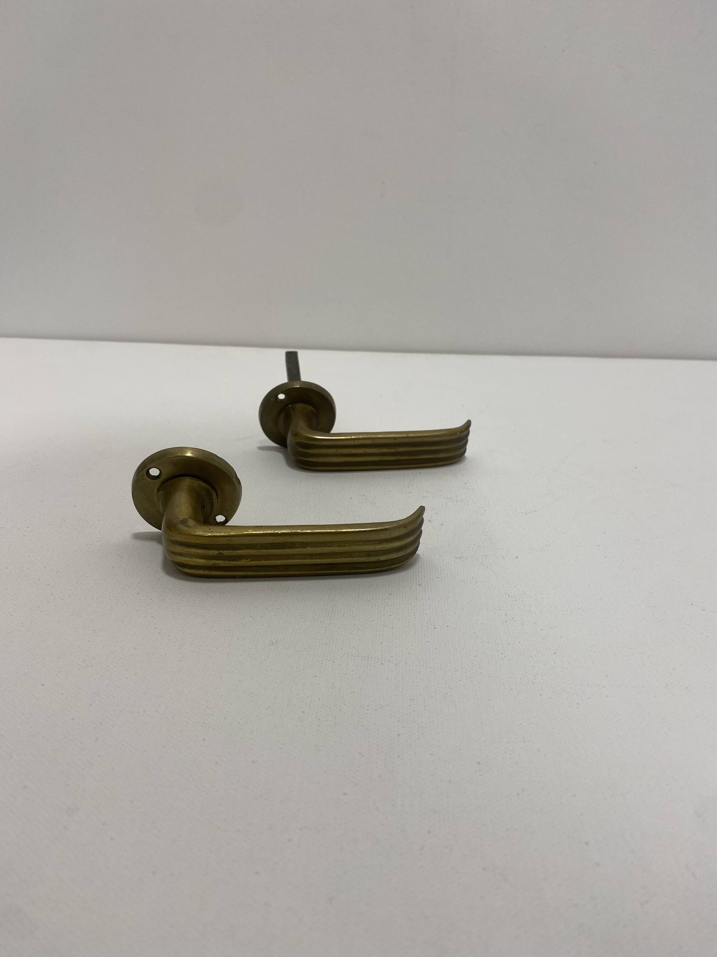Gio Ponti Brass Door Handle Art Deco 1930s Italian Midcentury Architecture