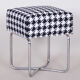 Tabouret chrome noir et blanc de sab fabriqué dans les années 1930 nouveau rembourrage