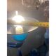 Glass Chandelier in Blue Lattimo Color