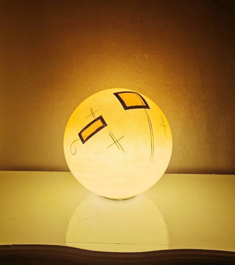 Glass globe lamp from the 1980s