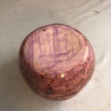 Old ceramic ball vase enamelled rose points vintage black points