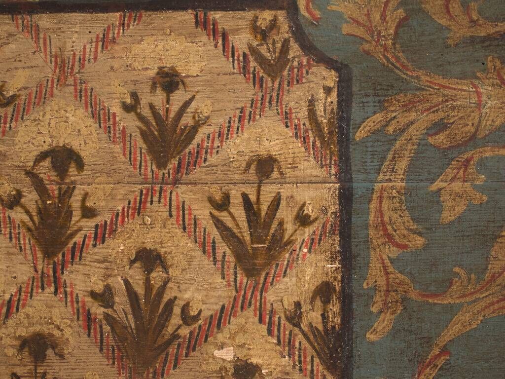 Antique wedding chest painted in pine – Austro-Hungarian Empire, Year 1775