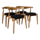 Set Carl Hansen oak chairs elbow