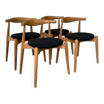 Ensemble de chaises coudes en chêne Carl Hansen