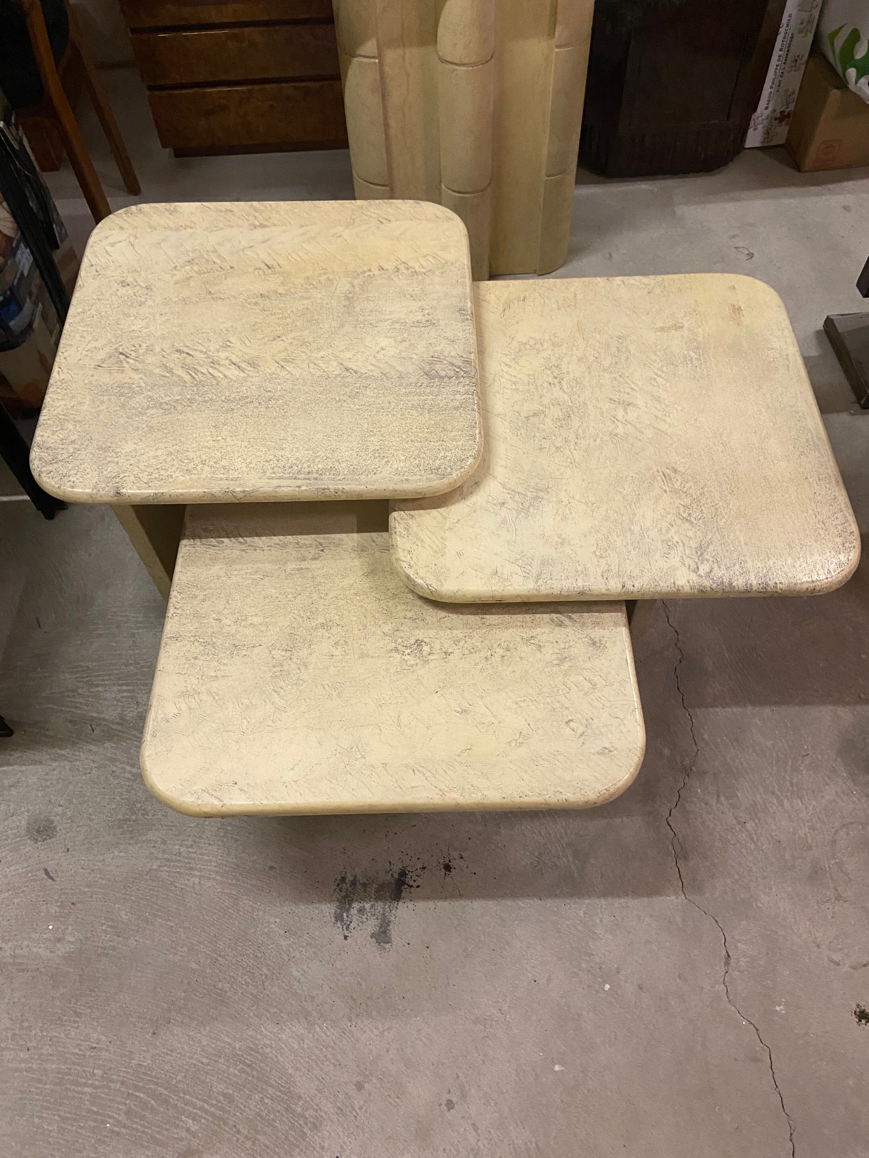 Artelano/travertine 70s coffee tables