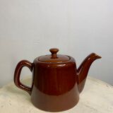 Brown earthenware teapot