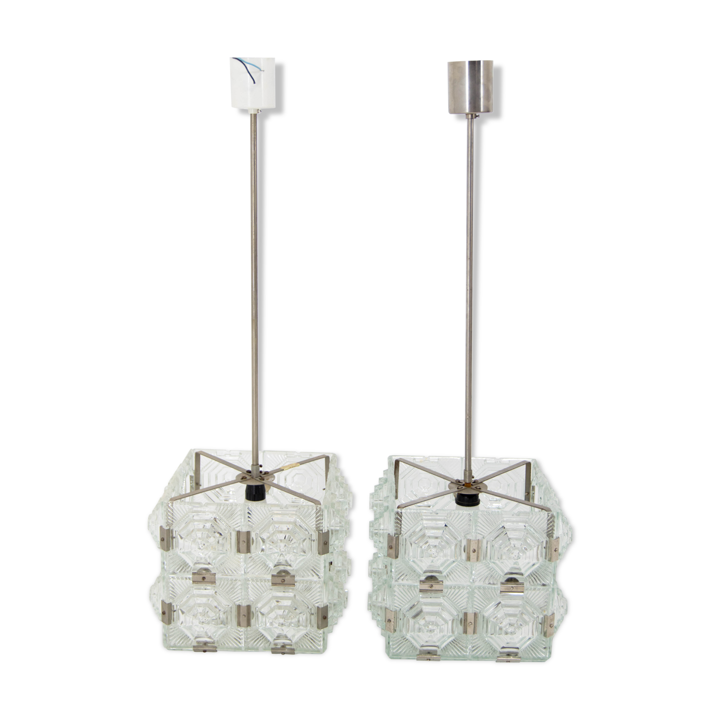 Set of Two Glass Pendant by Kamenicky Senov, 1960s