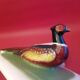 Old butter box in ceramic slurry decoration pheasant statuette