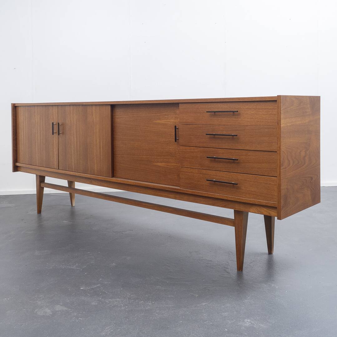 1950s sideboard, teak, sliding doors, restored,