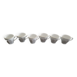 Set of 6 coffee cups in porcelain