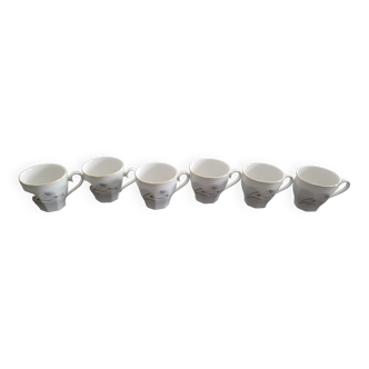 Set of 6 coffee cups in porcelain