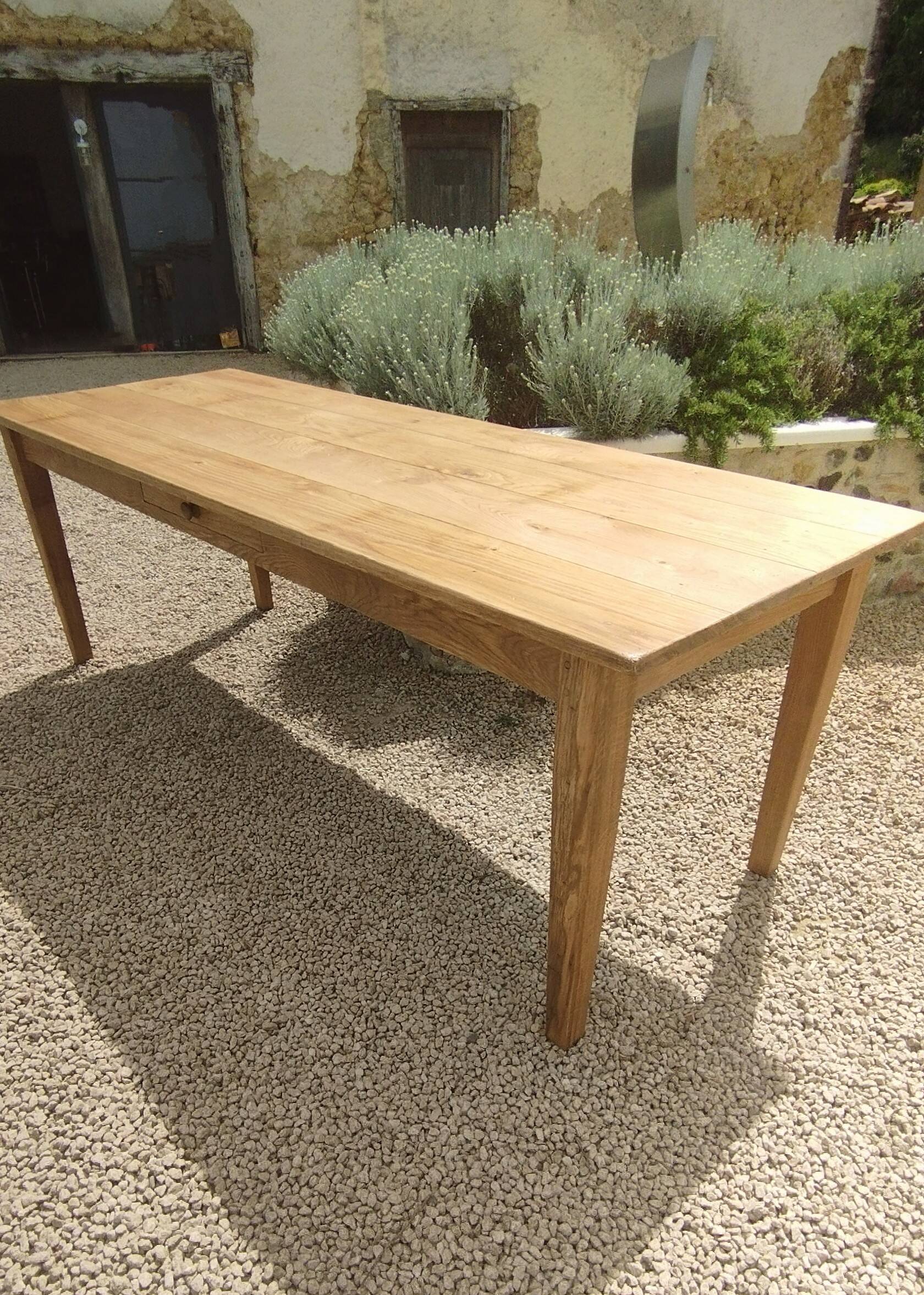 Solid oak farmhouse table 220 X 80 cm