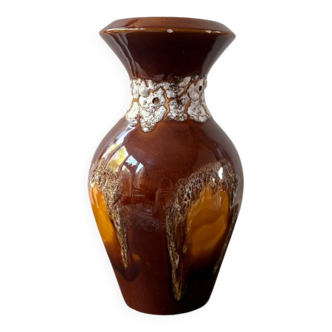 Vallauris fat lava ceramic vase