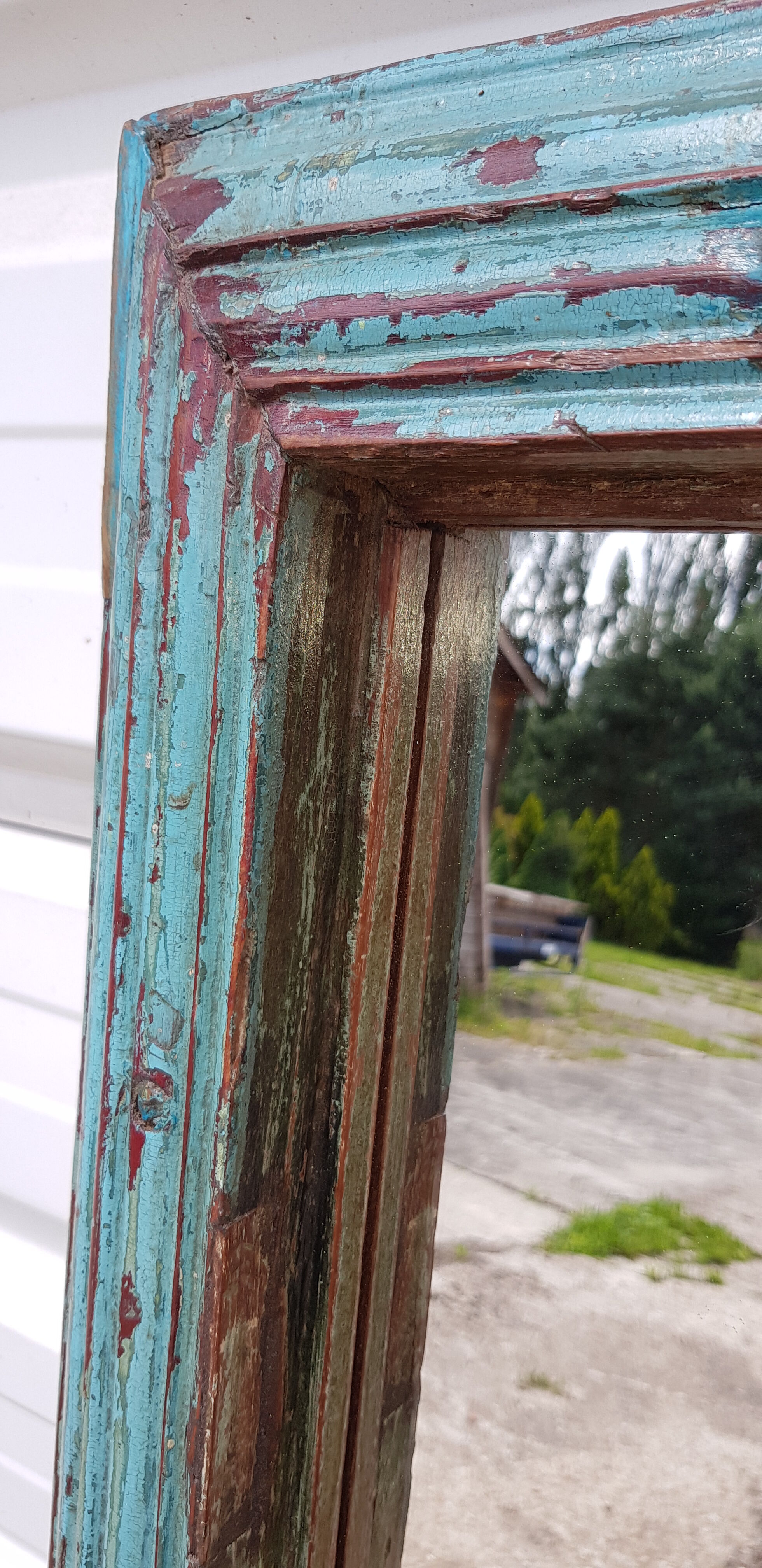 Ancient Burmese teak mirror