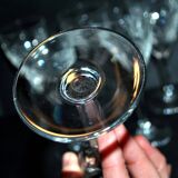 Set of 6 Chantilly wine glasses in cut crystal signed by Saint-Louis 14cm