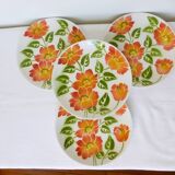 4 vintage dessert plates Moulin des Loups Orchies model Ontario 210677