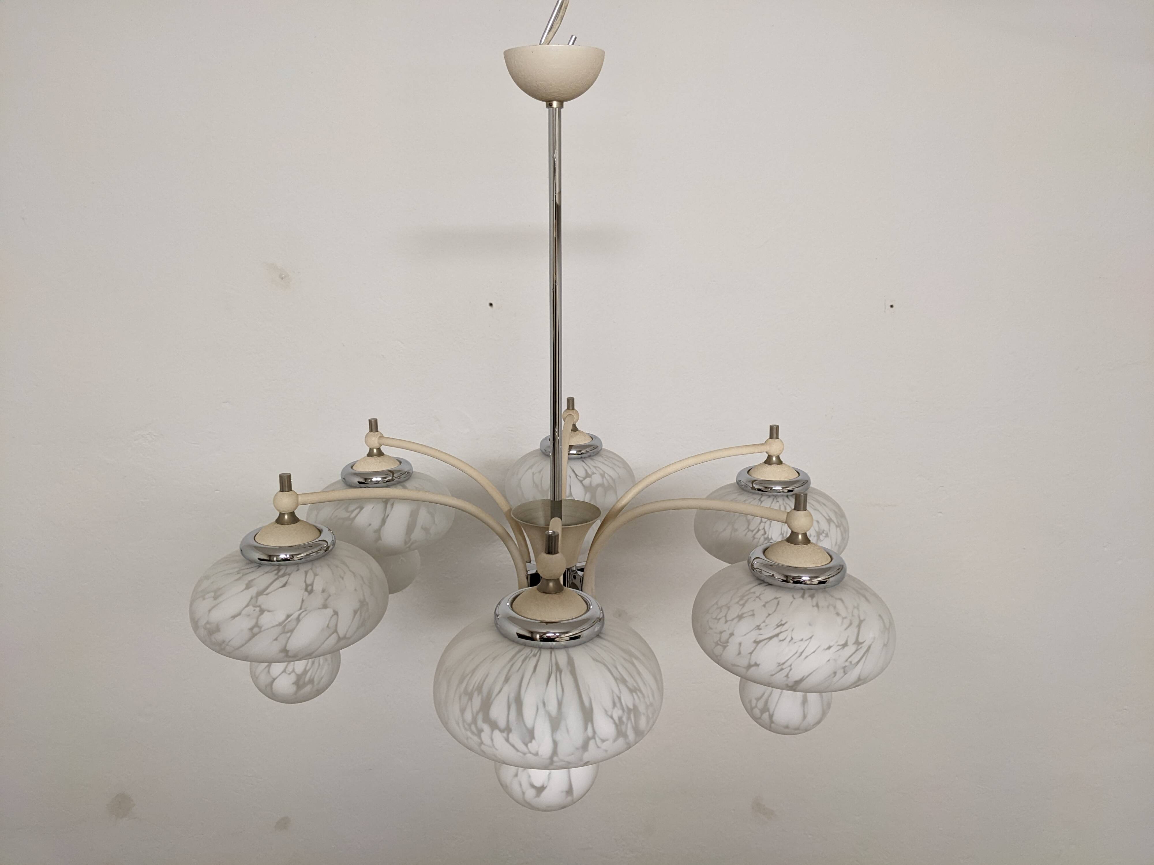 Space age Sputnik chandelier with 6 lights, 50s-60s