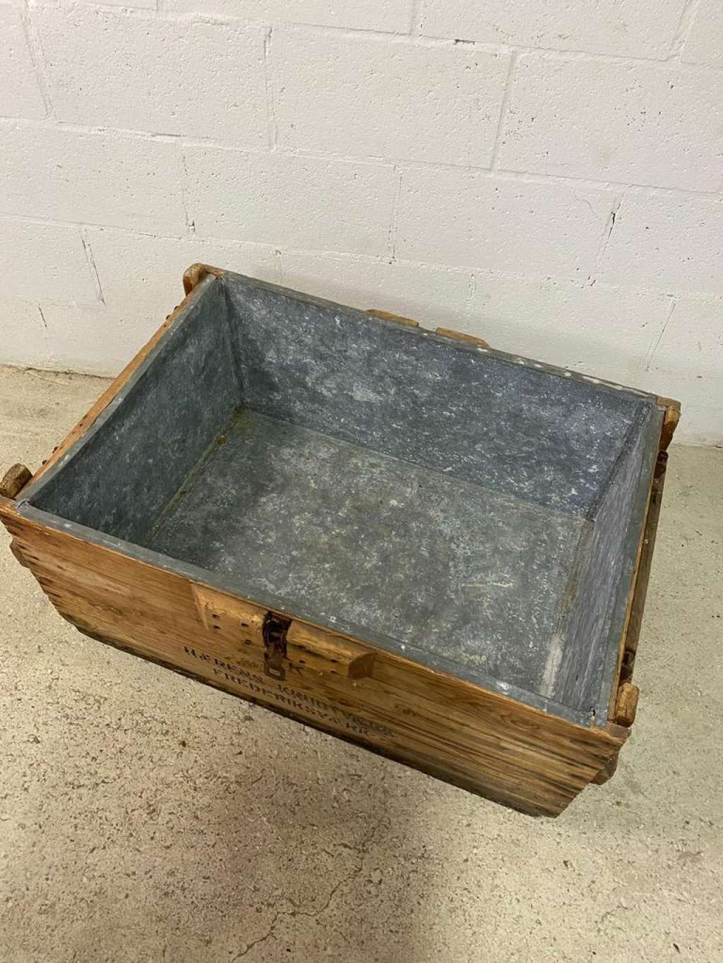 Vintage industrial wooden chest