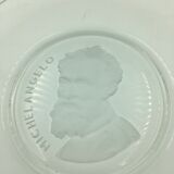 Set of 6 plates in relief glass Michel Angelo