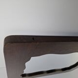 Czechoslovakian wall mirror with a wavy wooden frame, mid-century, 1940s