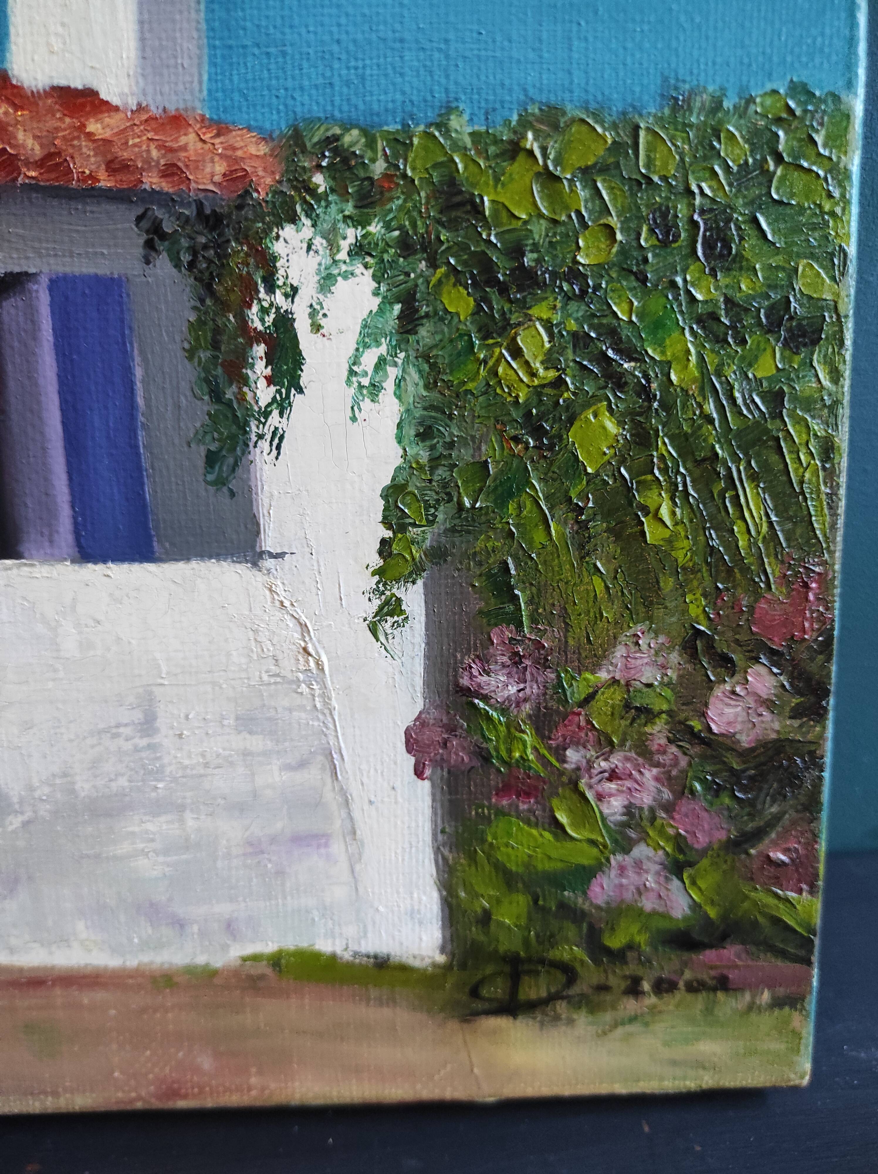 French oil painting, signed CD, 2002