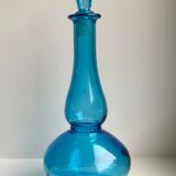 Turquoise blue carafe made in belgium 70s