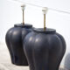 Pair of midnight blue ceramic lamps