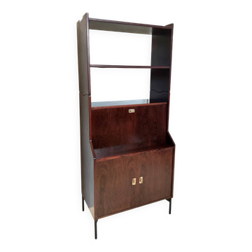 Vintage Walnut Bookshelf and Secretaire by Claudio Salocchi for Sormani, Italy