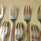Set of 12 silver-plated cake forks