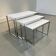 Ensemble de 3 tables gigognes vintage / tables d'appoint en chrome/marbre