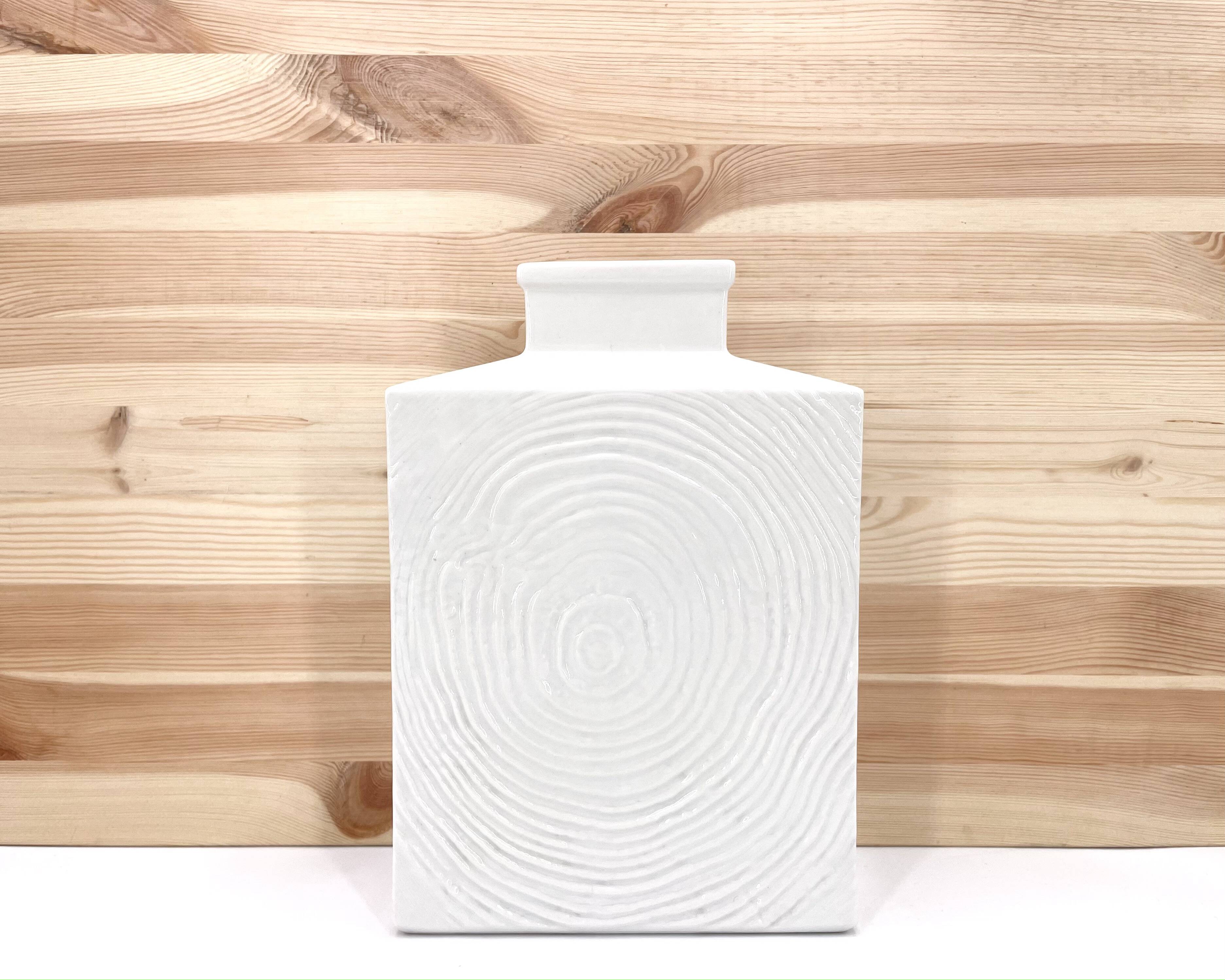 Sgrafo Modern white minimalist porcelain vase, 1960s