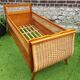 Bed wood and rattan 1960