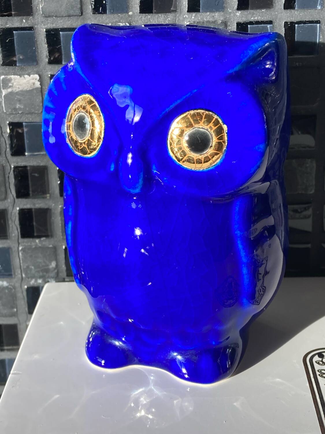 Blue owl, Longwy enamels