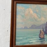 Sea framed oil painting