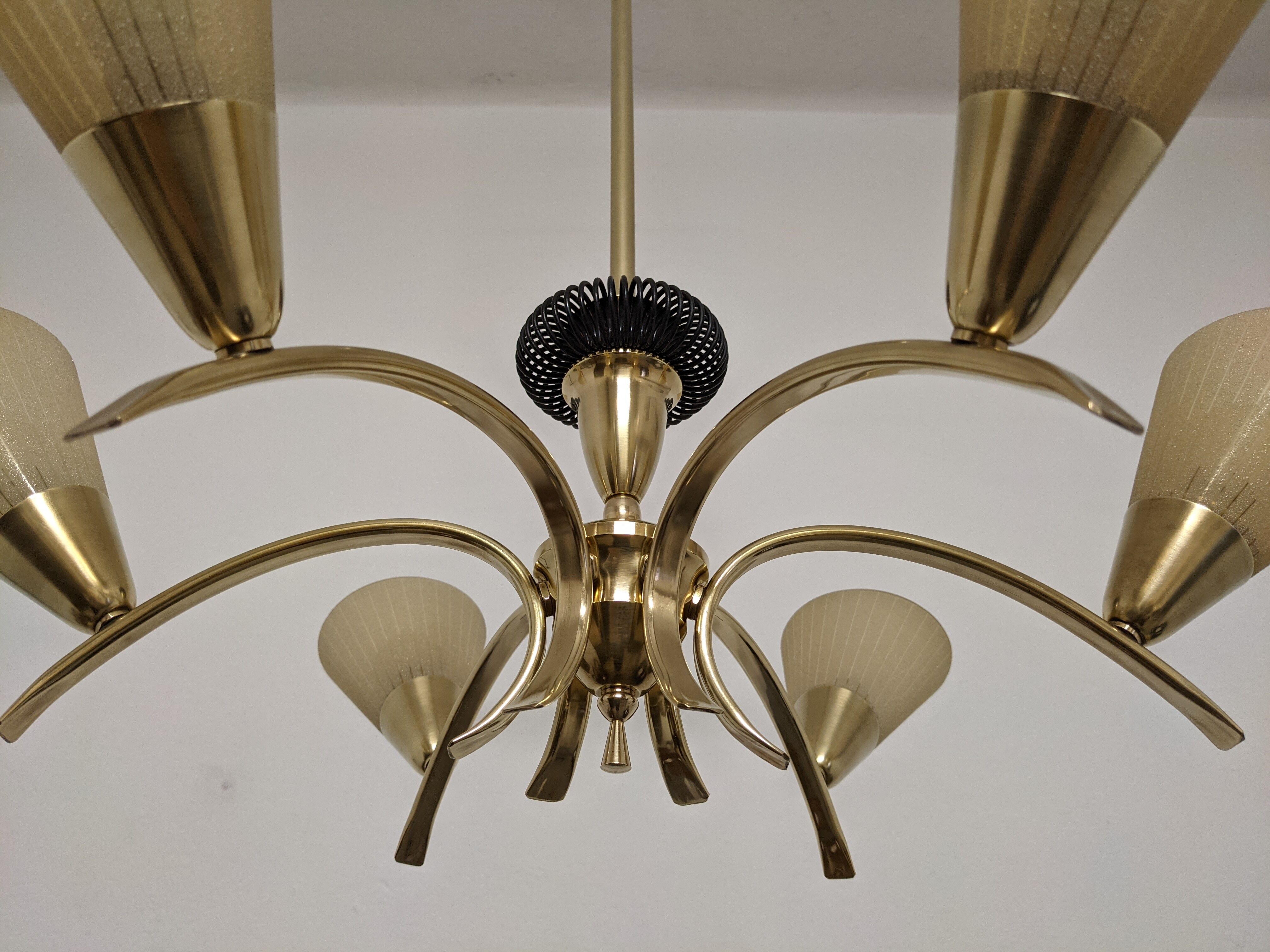 Brass chandelier from the 50s/60s