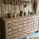 Old multi-drawer workbench furniture