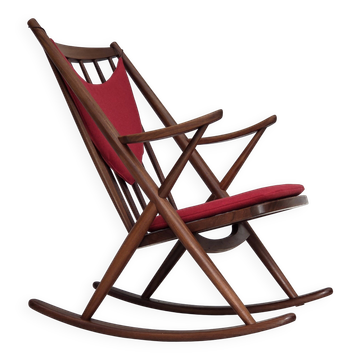 1960s Danish rocking chair by Frank Reenskaug, model 182, reupholstered.