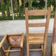 8 chaises à manger bois massif paillées type ferme dossier haut