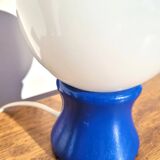 Small vintage blue diabolo foot lamp