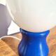 Lampe vintage pied diabolo bleu